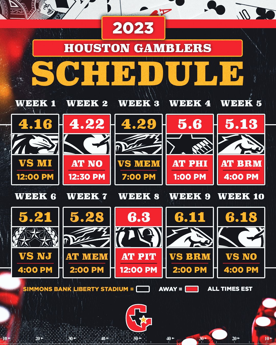 Houston Gamblers 2023 USFL Schedule Breakdown