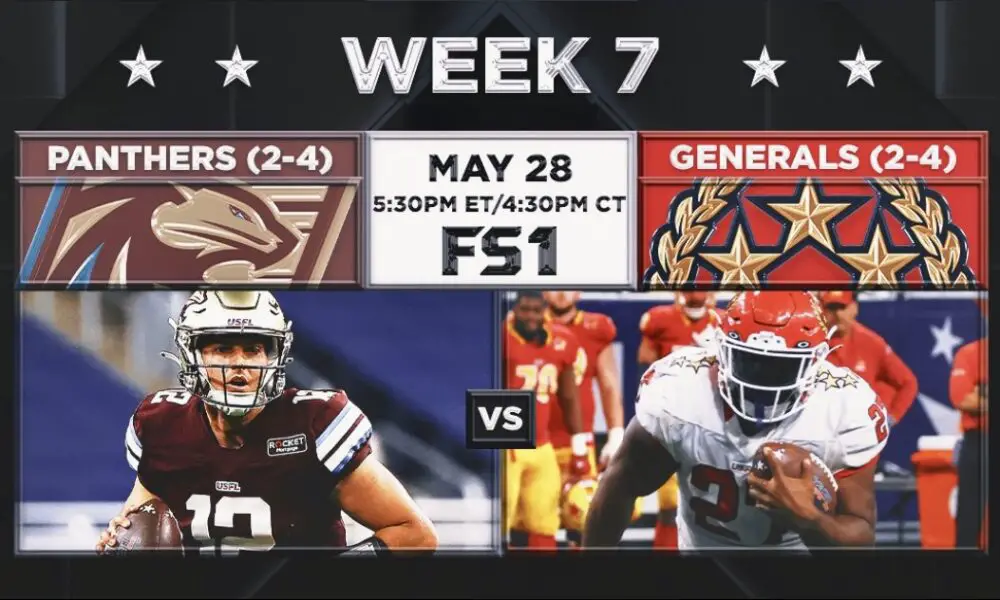 USFL 2023 Week 7 New Jersey Generals Preview/Depth Chart/Prediction