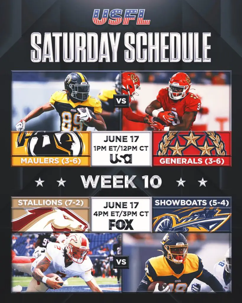 USFL Schedule Games on TV Today, Birmingham Stallions vs Memphis